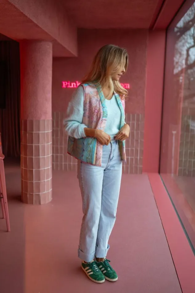 Women039s Clothing Jackets Easy Clothes Pink And Blue Sleeveless Maia Jacket