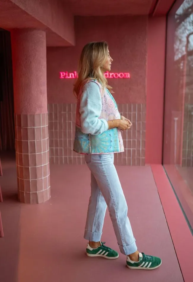 Women039s Clothing Jackets Easy Clothes Pink And Blue Sleeveless Maia Jacket Women039s Clothing Jackets Easy Clothes Pink And Blue Sleeveless Maia Jacket