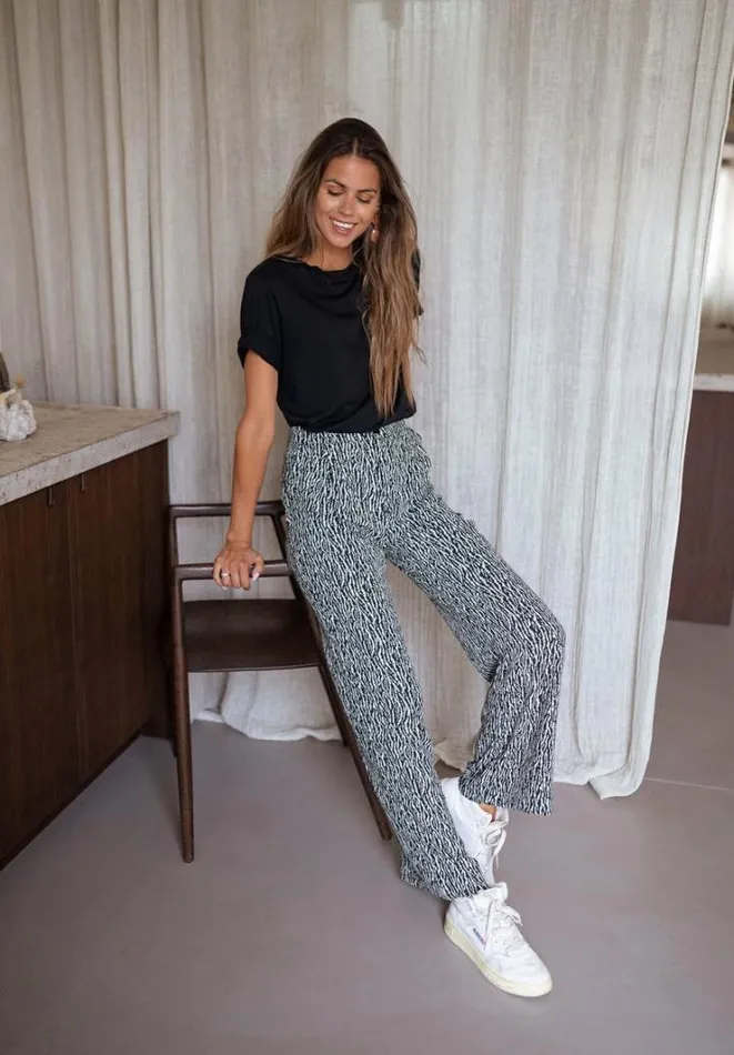 Women039s Clothing Pants and Jeans Easy Clothes Black And Ecru Trent Zebra Pants