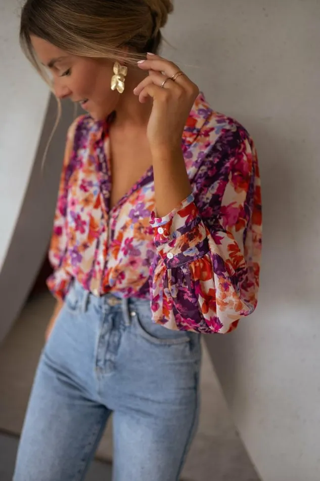 Women039s Clothing Shirts Easy Clothes Floral Fauve Shirt