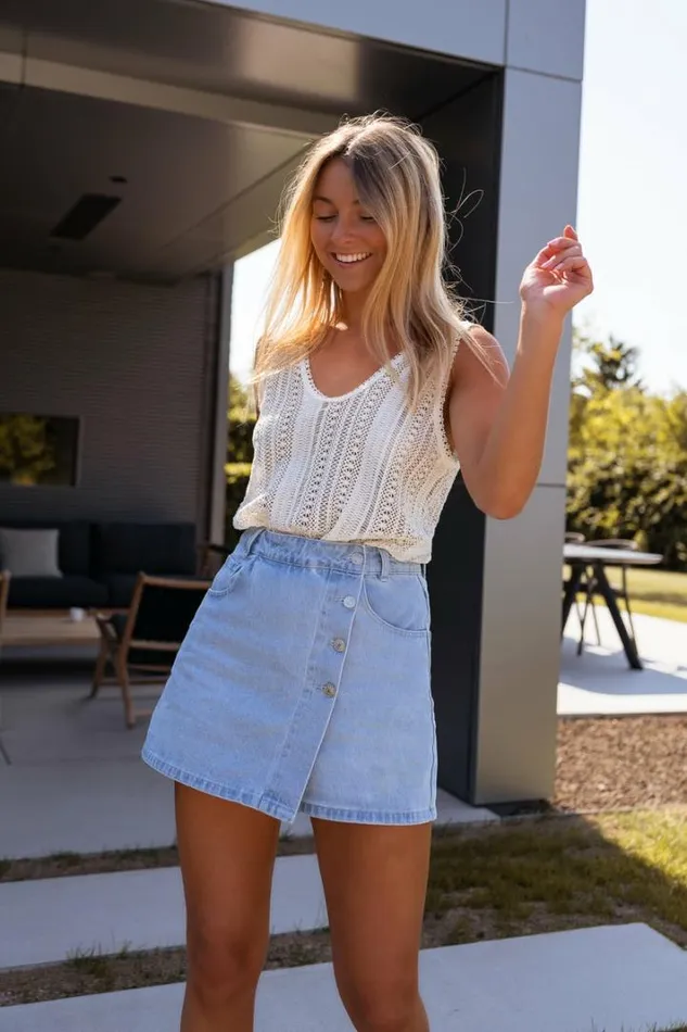 Women039s Clothing Skirts Easy Clothes Denim Lilia Skort