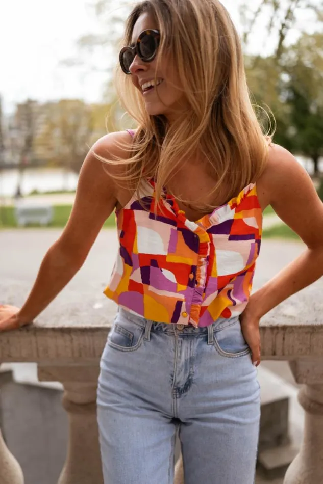 Women039s Clothing Tops Easy Clothes Orange And Purple Elvira Top