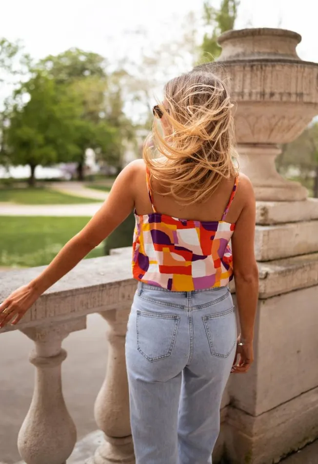 Women039s Clothing Tops Easy Clothes Orange And Purple Elvira Top Women039s Clothing Tops Easy Clothes Orange And Purple Elvira Top
