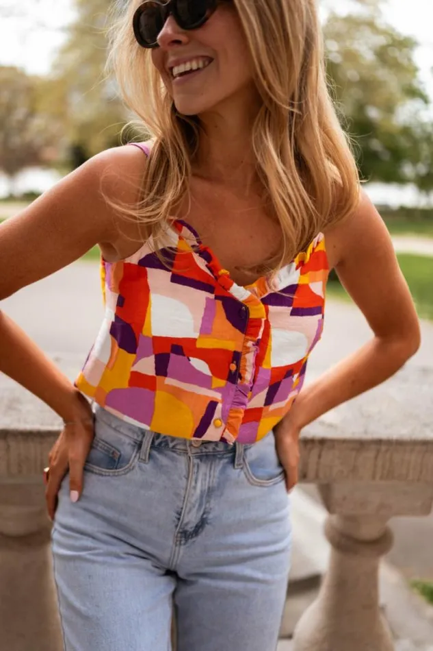 Women039s Clothing Tops Easy Clothes Orange And Purple Elvira Top Women039s Clothing Tops Easy Clothes Orange And Purple Elvira Top