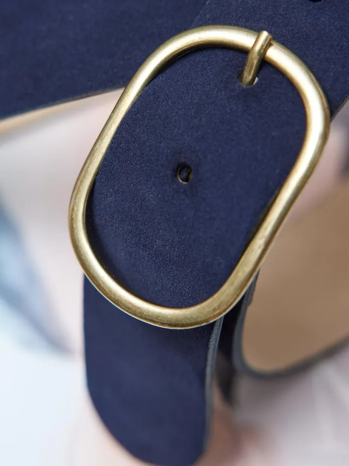Women Accessories Cyrillus Suede Belt Marine