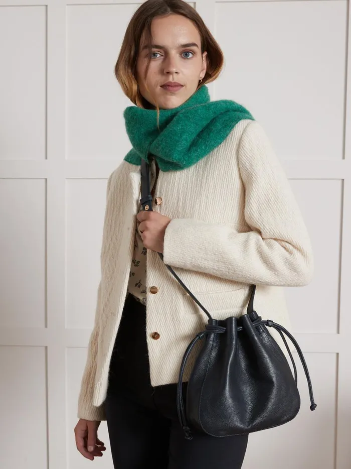 Women Accessories Cyrillus Supple Leather Bucket Bag 8211 The Small Leather Goods Collection Marine