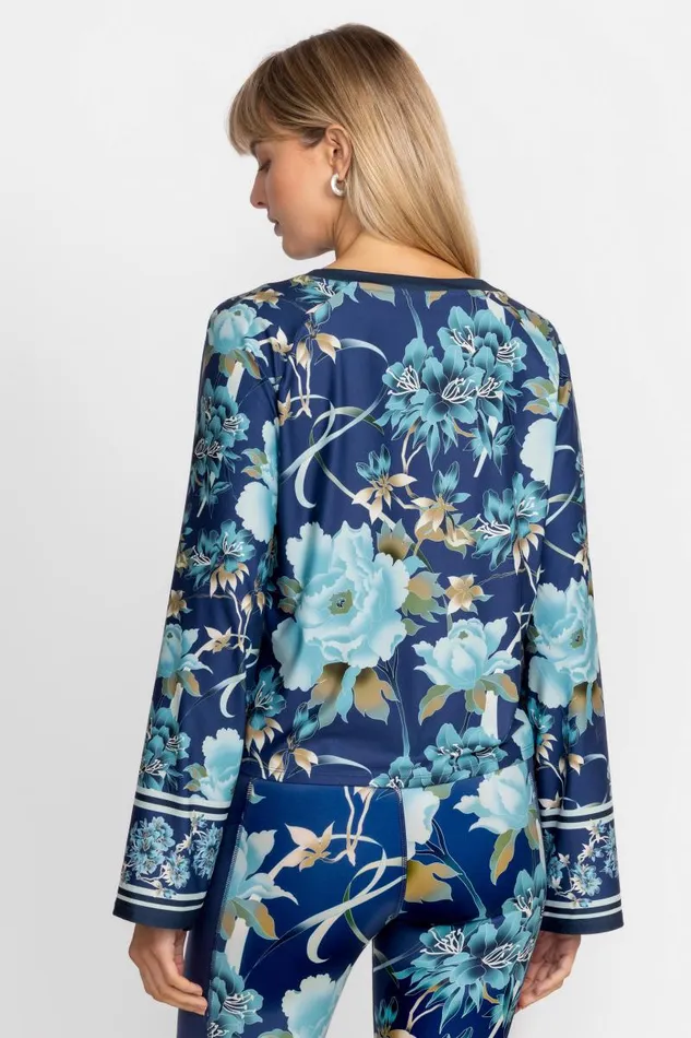 Women Active Johnny Was Bee Active Kimono Sleeve Swing Tee Peonee Blue Women Active Johnny Was Bee Active Kimono Sleeve Swing Tee Peonee Blue