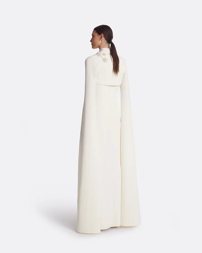 Women Amari Ivory Harness and Soshin Dress With Carnation Embroidery Ivory Bridal Safiyaa