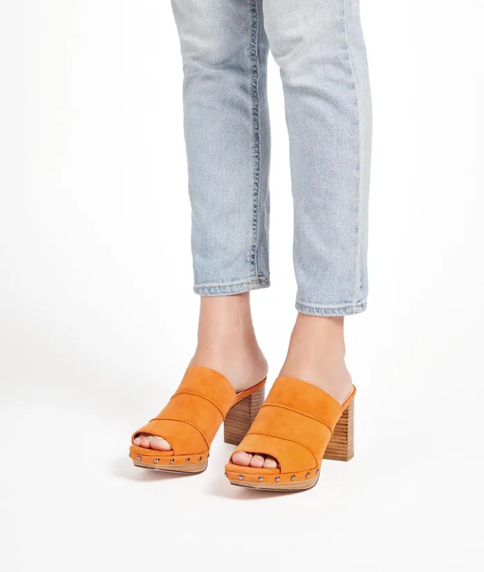 Women Amery Mule 8211 Orange Pelle Moda Platforms Women Amery Mule 8211 Orange Pelle Moda Platforms