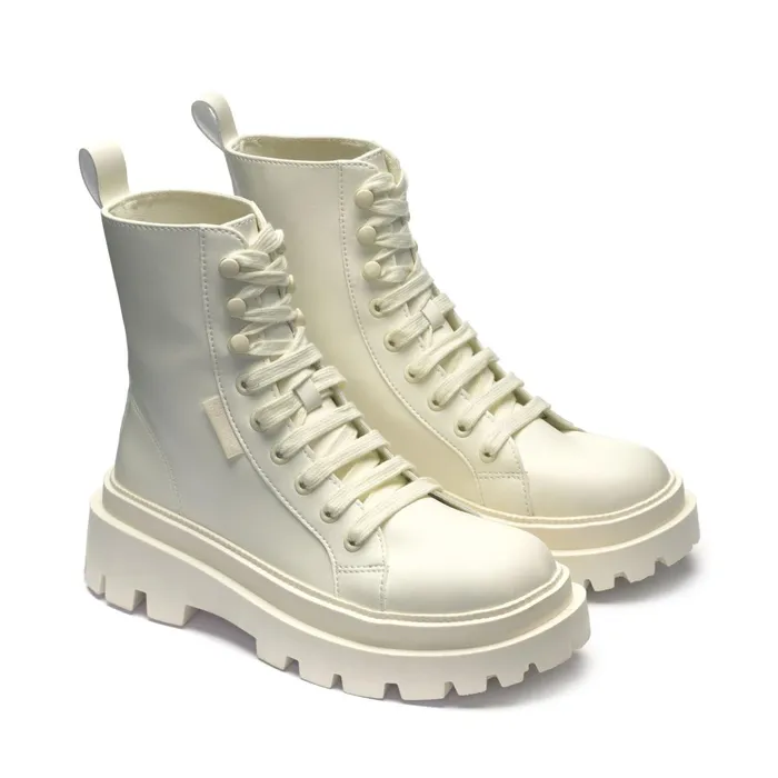 Women Ankle Boots Woman 3051 ALPINA APEX HIGH VEGAN MATERIAL Laced TOTAL BEIGE NATURAL Superga Ankle Boots