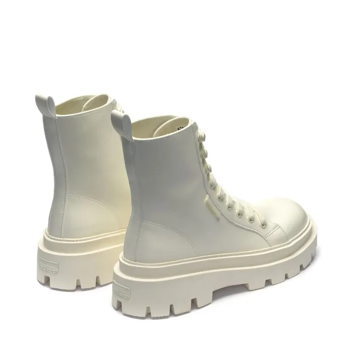 Women Ankle Boots Woman 3051 ALPINA APEX HIGH VEGAN MATERIAL Laced TOTAL BEIGE NATURAL Superga Ankle Boots