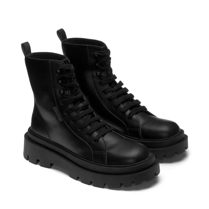 Women Ankle Boots Woman 3051 ALPINA APEX HIGH VEGAN MATERIAL Laced TOTAL BLACK Superga Ankle Boots