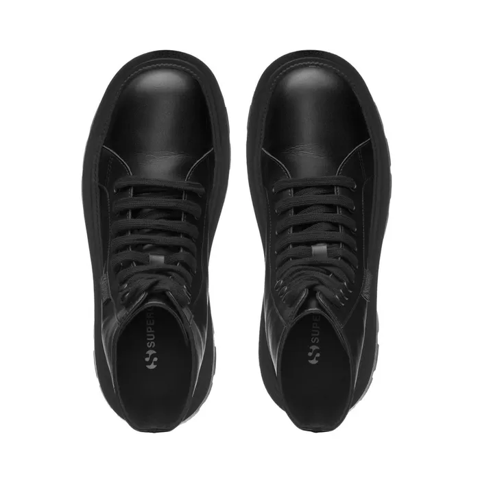 Women Ankle Boots Woman 3051 ALPINA APEX HIGH VEGAN MATERIAL Laced TOTAL BLACK Superga Ankle Boots