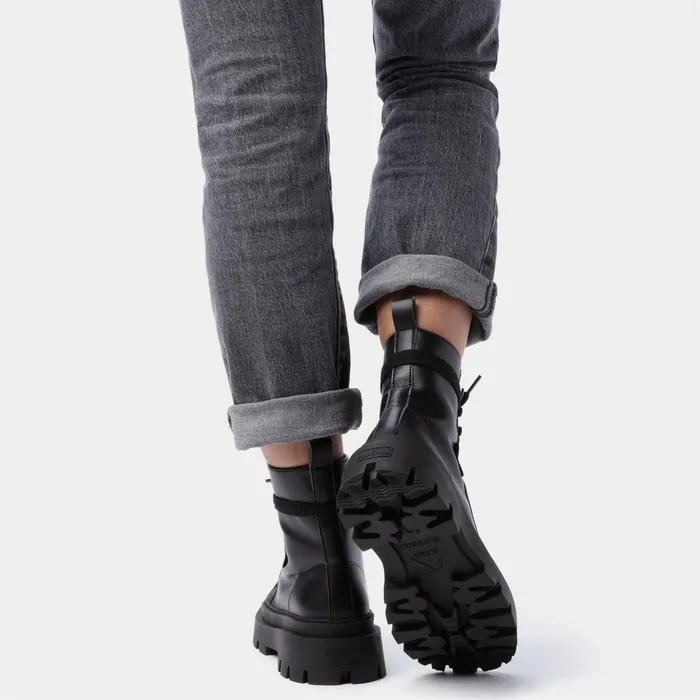 Women Ankle Boots Woman 3051 ALPINA APEX HIGH VEGAN MATERIAL Laced TOTAL BLACK Superga Ankle Boots