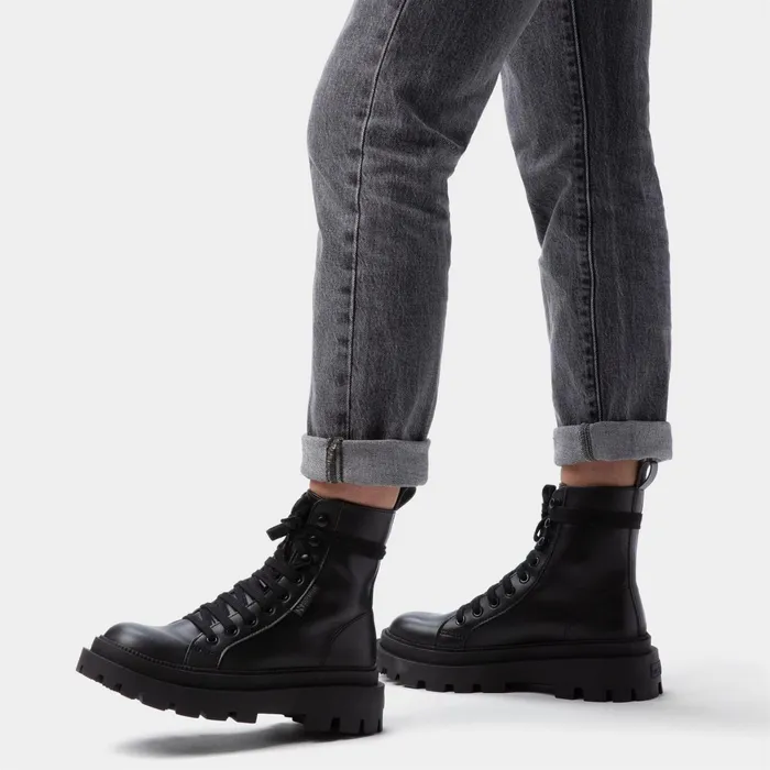 Women Ankle Boots Woman 3051 ALPINA APEX HIGH VEGAN MATERIAL Laced TOTAL BLACK Superga Ankle Boots