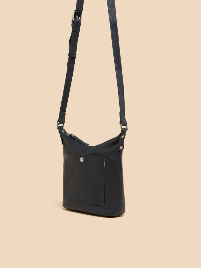 Women BAGS and PURSES White Stuff Mini Fern Leather Crossbody Dark Navy