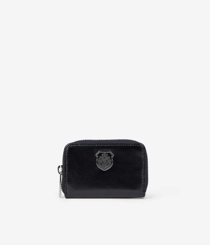 Women Bags THE KOOPLES Black Leather Blazon Coin Purse