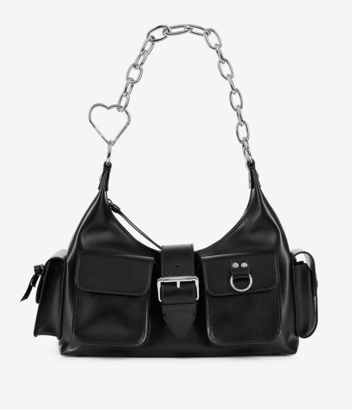 Women Bags THE KOOPLES Black Smooth Leather Amelia Chain Bag
