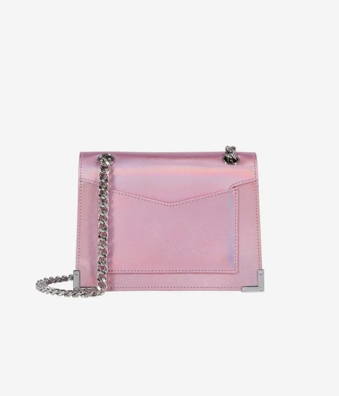 Women Bags THE KOOPLES Emily Chain Bag In Pink Iridescent Leather