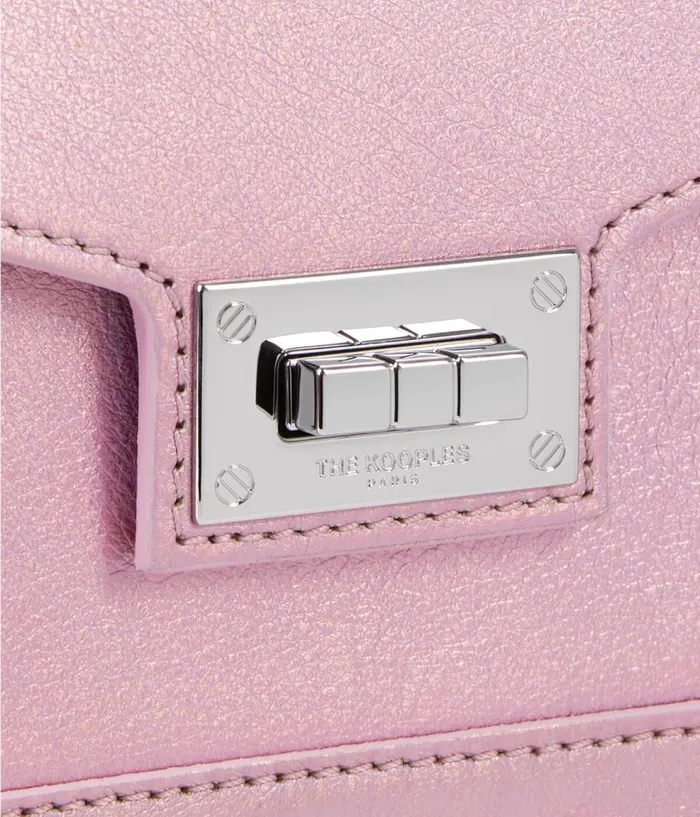 Women Bags THE KOOPLES Emily Chain Bag In Pink Iridescent Leather