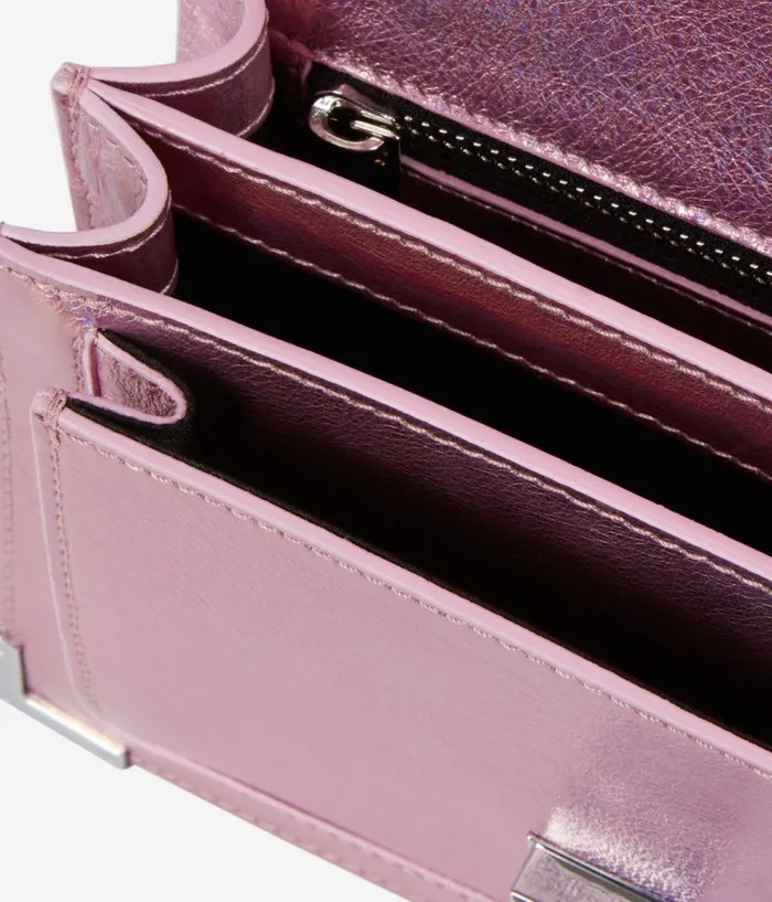 Women Bags THE KOOPLES Emily Chain Bag In Pink Iridescent Leather
