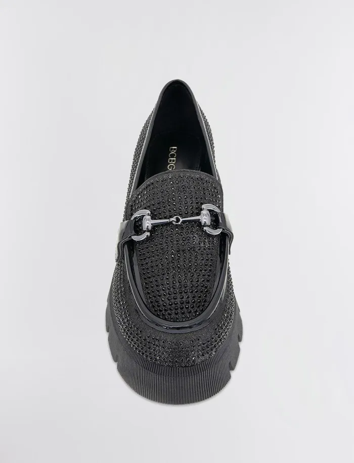 Women BCBGeneration BCBG Black Glitter Raylin Loafer Black Glitter