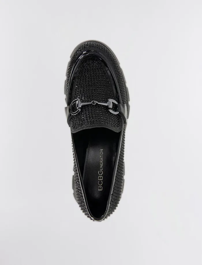Women BCBGeneration BCBG Black Glitter Raylin Loafer Black Glitter