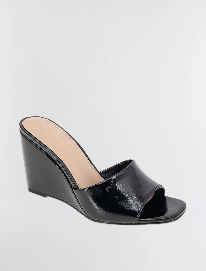 Women BCBGeneration BCBG Black Patent Giani Wedge Sandal Black Patent