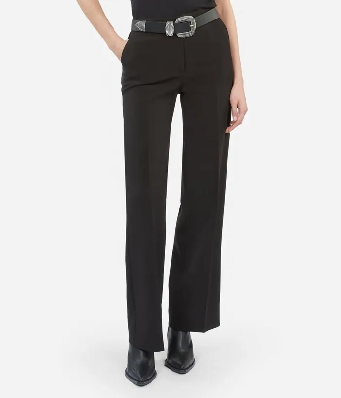 Women Blazers and Suits THE KOOPLES Black Crecircpe Suit Pants Straight Cut
