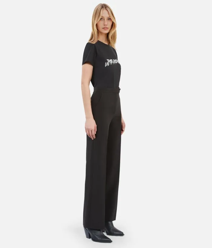 Women Blazers and Suits THE KOOPLES Black Crecircpe Suit Pants Straight Cut