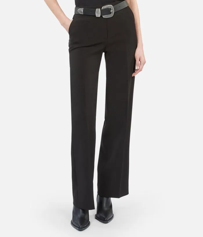 Women Blazers and Suits THE KOOPLES Black Crecircpe Suit Pants Straight Cut