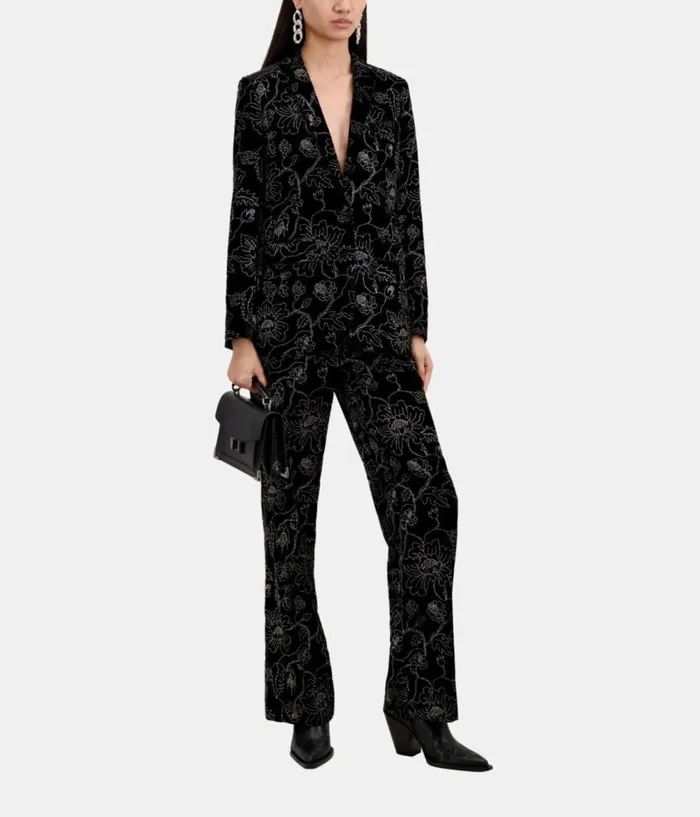 Women Blazers and Suits THE KOOPLES Black Velvet Suit Jacket Women Blazers and Suits THE KOOPLES Black Velvet Suit Jacket