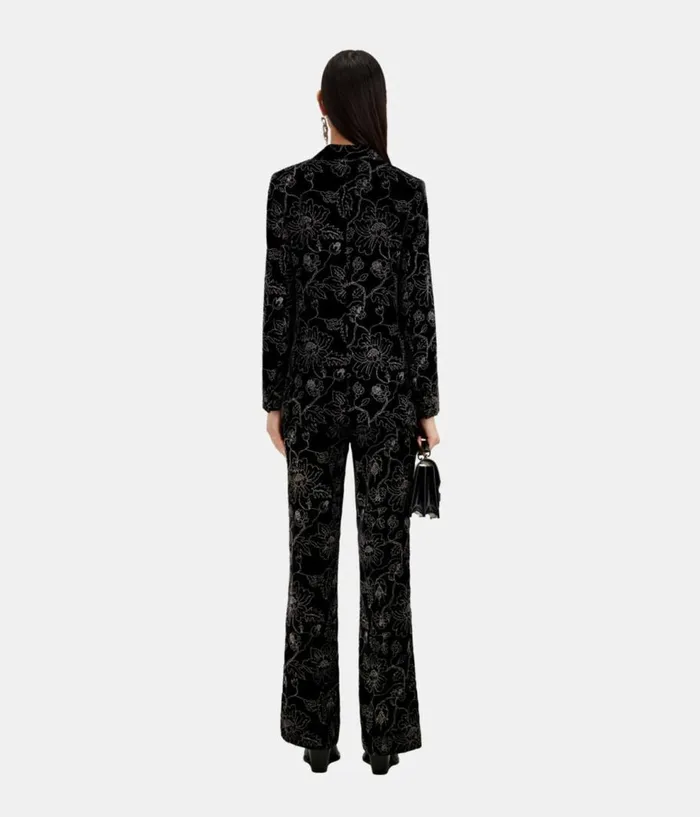 Women Blazers and Suits THE KOOPLES Black Velvet Suit Jacket Women Blazers and Suits THE KOOPLES Black Velvet Suit Jacket