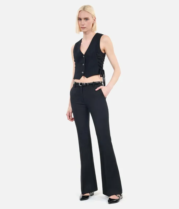 Women Blazers and Suits THE KOOPLES Black Waistcoat With Lacing