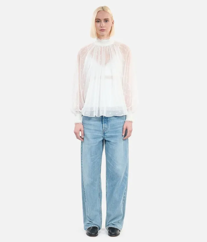Women Blouses and Shirts THE KOOPLES Ecru Top With Shirring Women Blouses and Shirts THE KOOPLES Ecru Top With Shirring
