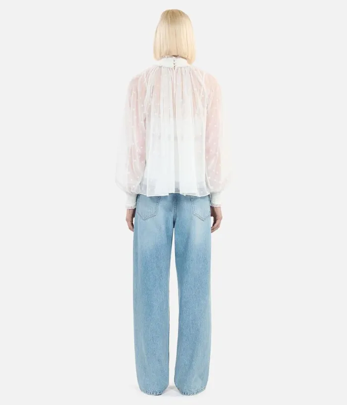 Women Blouses and Shirts THE KOOPLES Ecru Top With Shirring Women Blouses and Shirts THE KOOPLES Ecru Top With Shirring