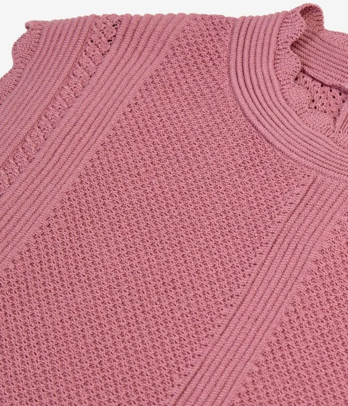 Women Blouses and Shirts THE KOOPLES Lilac Openwork Knit Top Women Blouses and Shirts THE KOOPLES Lilac Openwork Knit Top