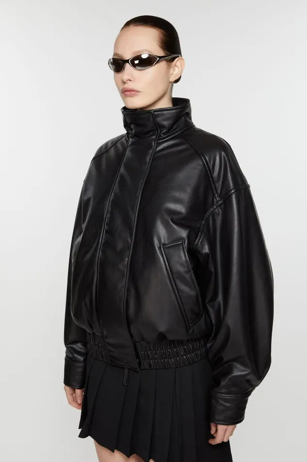 Women Bomber Jacket Black Acne Studios Outerwear