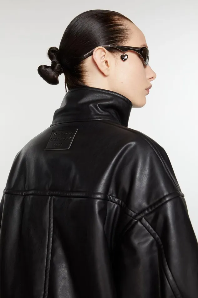 Women Bomber Jacket Black Acne Studios Outerwear