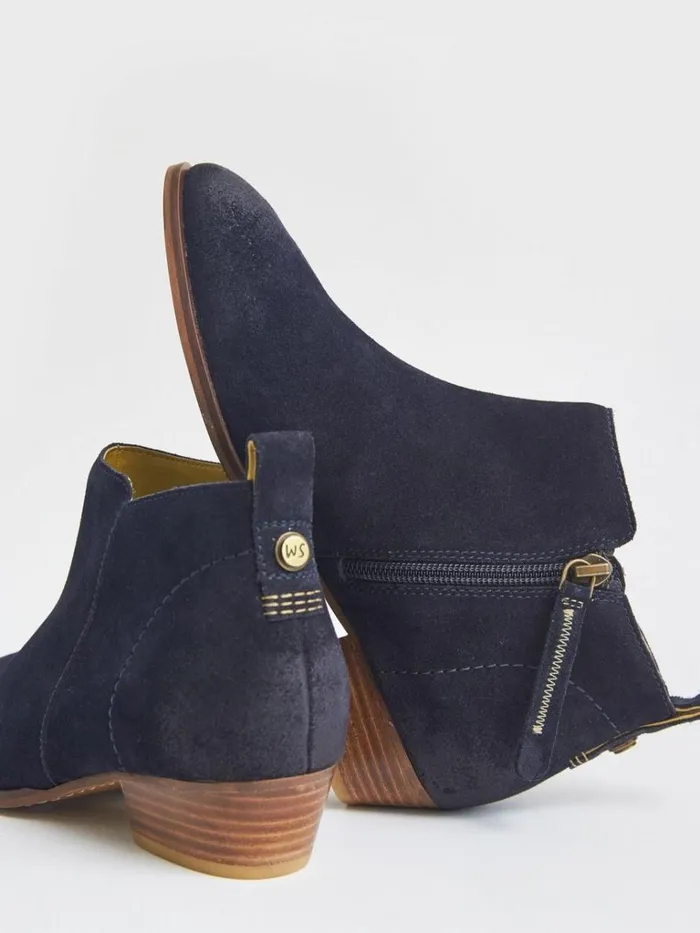 Women BOOTS White Stuff Willow Ankle Boot Suede Dark Navy