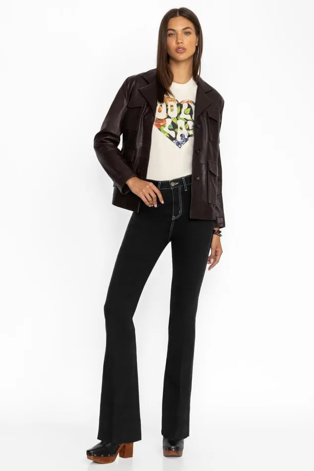 Women Bottoms Johnny Was RUE DE LA FLARE JEAN True Black Wash