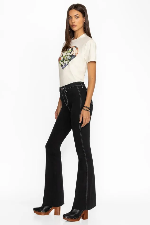 Women Bottoms Johnny Was RUE DE LA FLARE JEAN True Black Wash