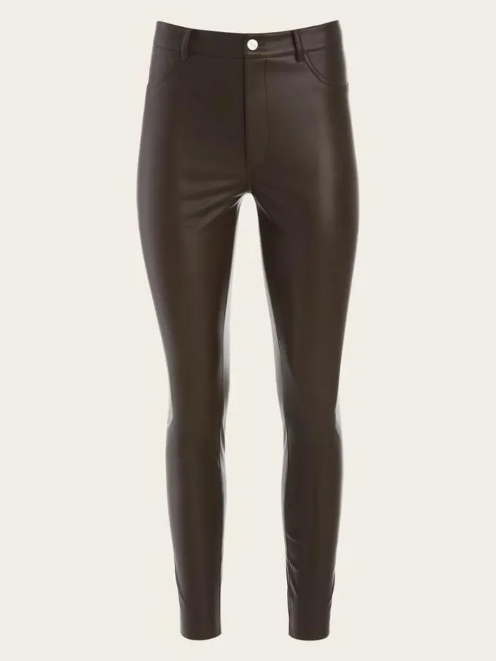 Women Bottoms Marciano Nova FauxLeather Skinny Pant Dark Roast Women Bottoms Marciano Nova FauxLeather Skinny Pant Dark Roast