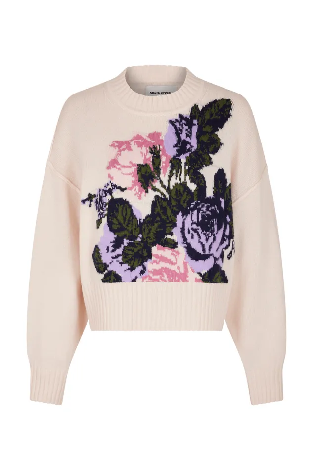 Women Boxy Roundneck Sweater Pink Pink Sonia Rykiel Sweaters