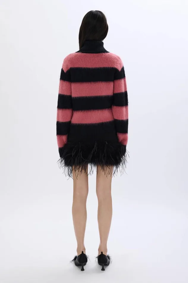 Women Brushed Striped Sweater In Wool Blend Striped Blackpink Multi Sonia Rykiel Sweaters