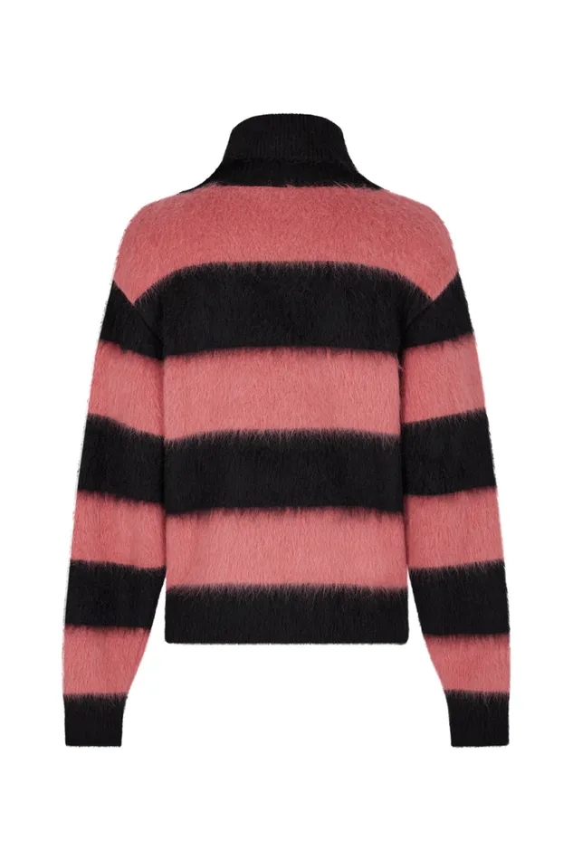Women Brushed Striped Sweater In Wool Blend Striped Blackpink Multi Sonia Rykiel Sweaters