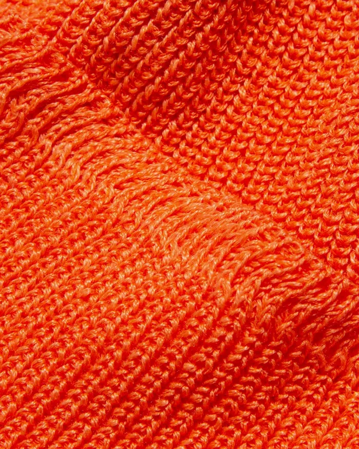 Women Cableami Waffle Beanie Hat Orange YMC Headwear