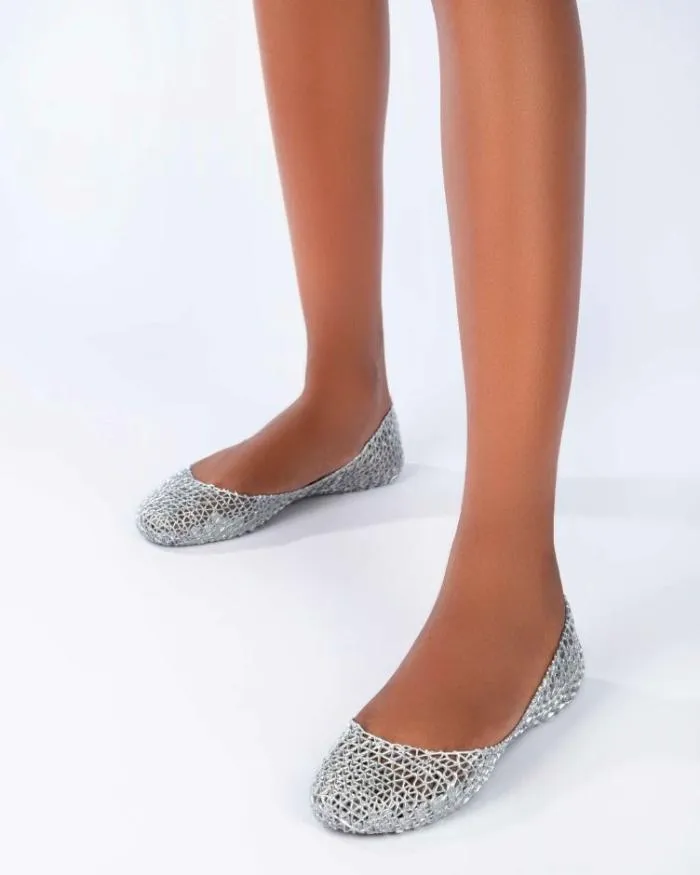 Women Campana Silver Melissa Flats