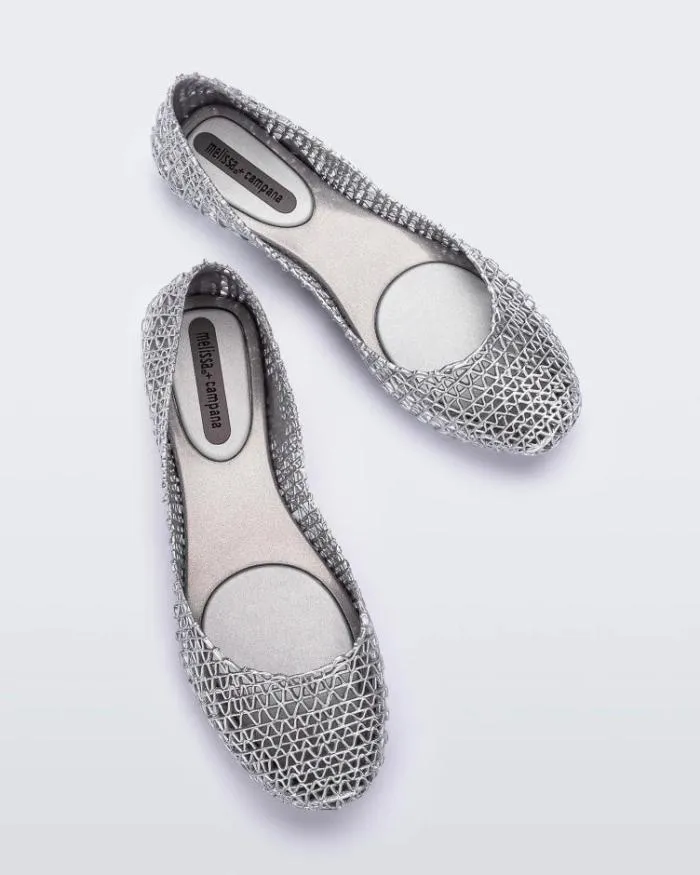 Women Campana Silver Melissa Flats