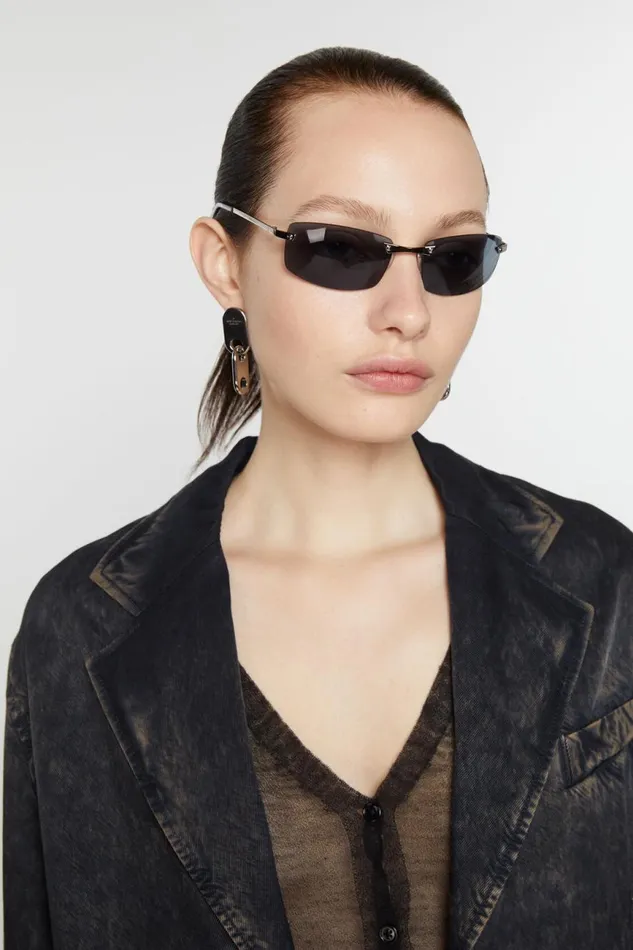 Women Chain Lock Earring Silver Acne Studios Jewellery